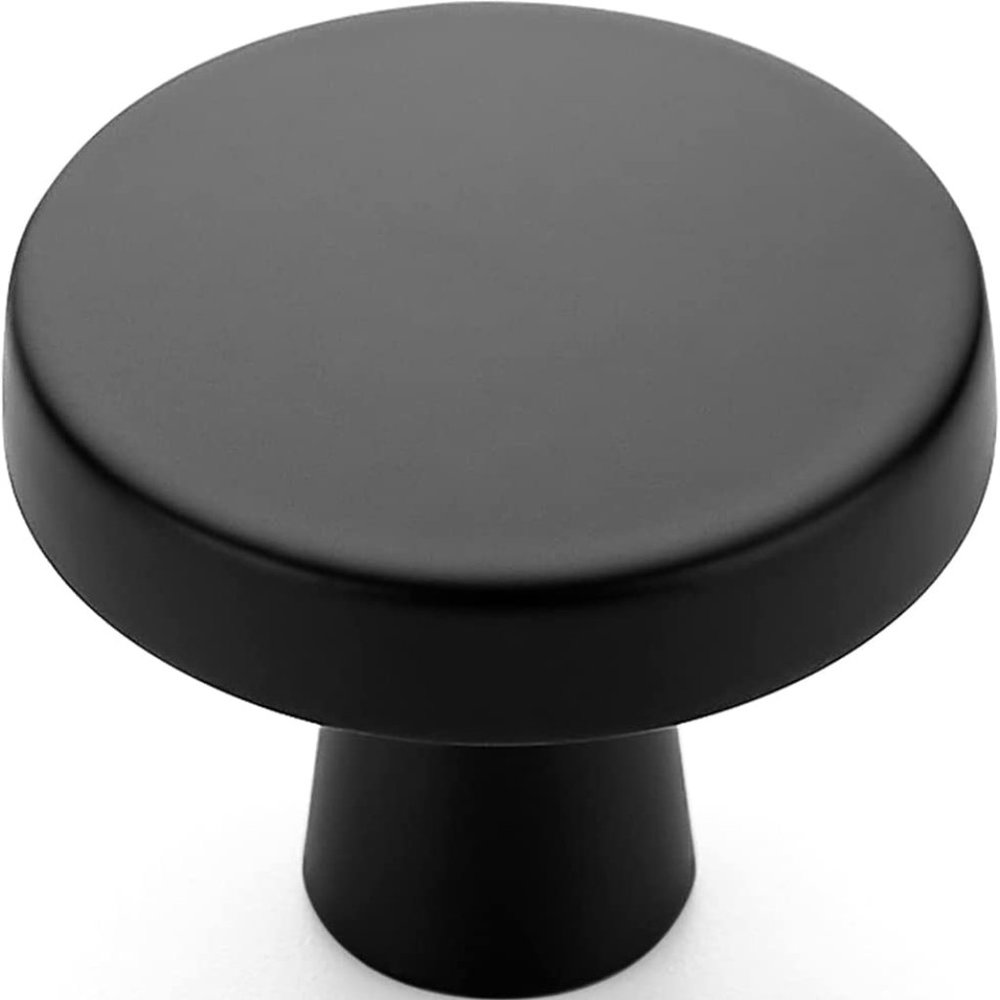 Ravinte 25 Pack Drawer Pulls 1-1/4 Inch Solid Round Matte Black Dresser Knobs